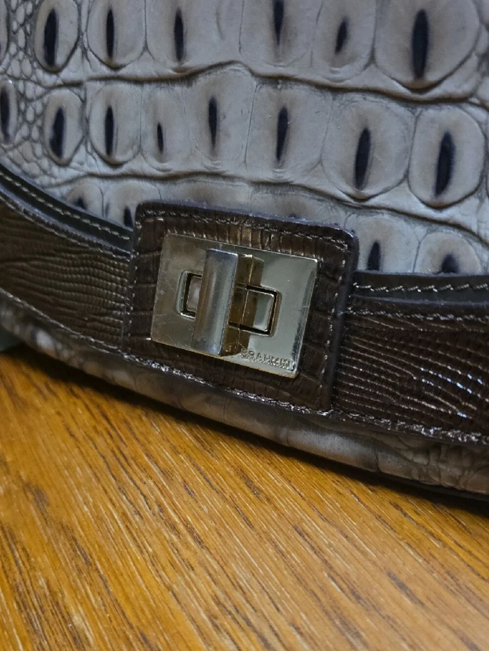 Brahmin Crossbody Bag in Brown and Taupe
